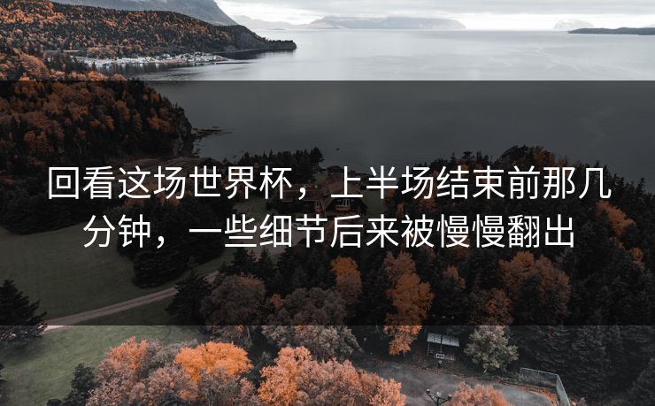 回看这场世界杯,上半场结束前那几分钟,一些细节后来被慢慢翻出 回看这场世界杯,上半场结束前那几分钟,一些细节后来被慢慢翻出